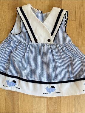 Sailor Girl Nautical SeerSucker Dress